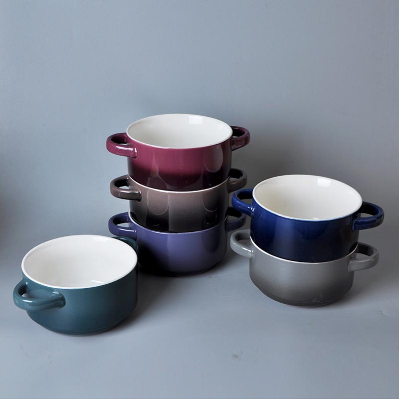 5.5"Gradual Binaural Soup Bowl Ceramic Soup Cup