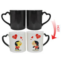 Heart-Shaped Handle Color Changing Mug Thermochromic Cup