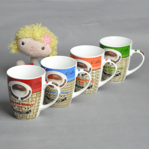 Coffee Series 11oz Drum Type Imprinted Ceramic Mugs