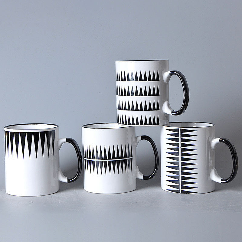 11oz Screen Mug Geometry 1124 Milk Coffee Cup Ceramic Mugs Wholesale