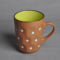 Custom Ceramic Mugs Honeycomb Point Relief Embossed Cup