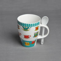 12oz Cup With Spoon Drum Type Cup Soup Mugs With Spoon